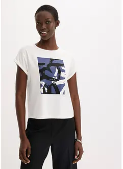 Tričko s viskózou a třpytivými kamínky, bonprix