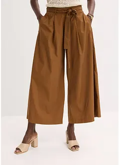 Kalhoty z bavlněného popelínu a pásek (2dílná souprava), bonprix