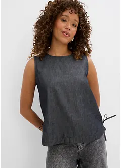 Džínový halenkový top z organické bavlny, bonprix