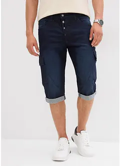 Strečové džínové cargo bermudy, Loose Fit, bonprix