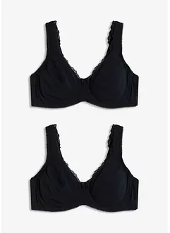 Zmenšovací hladká podprsenka s kosticemi a organickou bavlnou (2 ks v balení), bonprix