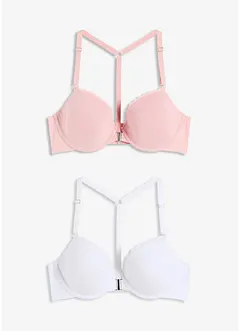 Vyztužená podprsenka se zapínáním vepředu a s kosticemi, s bavlnou (2 ks v balení), bonprix