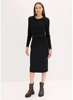 Midi šaty z elastické bavlněné směsi, bonprix