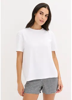 Oversize krátké pyžamo s tkanými šortkami, bonprix