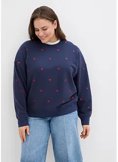 Oversize mikina s výšivkou, bonprix