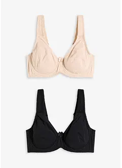 Hladká podprsenka s kosticemi, s bavlnou (2 ks v balení), bonprix