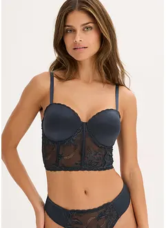 Balkonetová podprsenka s jemnou krajkou a lesklým efektem, bonprix