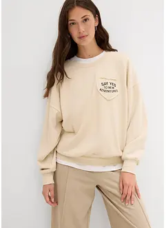 Oversize mikina z měkké bavlněné směsi, bonprix