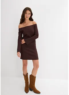 Carmen šaty ze strukturovaného krepu, bonprix