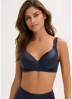 Vyztužená podprsenka s polstrovanými ramínky a s lesklým materiálem, bonprix