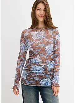 Tričko s dlouhým rukávem, z jemné síťoviny, bonprix