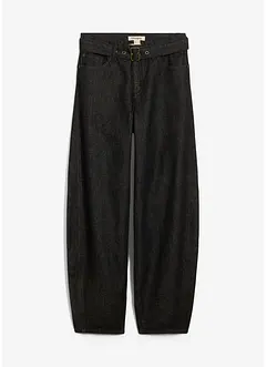 Džíny Barrel s páskem, Mid Waist, bonprix