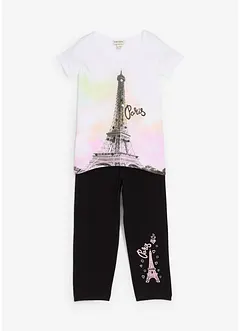 Dívčí triko + 3/4 legíny z čisté organické bavlny (2dílná souprava), bonprix