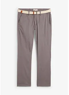 Chino kalhoty s pohodlným pasem a opaskem, Regular Fit, Straight, bonprix