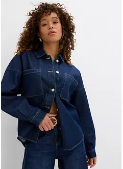 Džínová oversized košilová bunda z organické bavlny, bonprix
