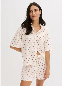 Krátké pyžamo z žíhané příze, oversize, bonprix