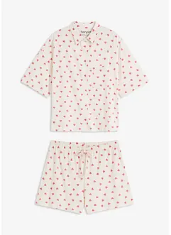 Krátké pyžamo z žíhané příze, oversize, bonprix