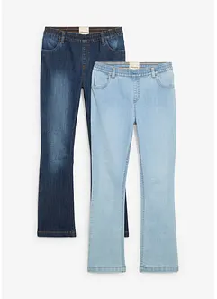 Džíny bez zapínání, Mid Waist (2 páry v balení), bonprix
