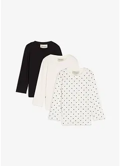 Triko s dlouhým rukávem, z čisté organické bavlny (3 ks v balení), bonprix