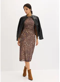 Midi šaty z jemné síťoviny, bonprix