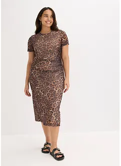 Midi šaty z jemné síťoviny, bonprix