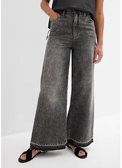 Džíny Wide Leg, High Waist, zkrácené, bonprix