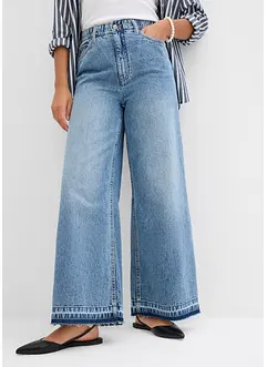 Džíny Wide Leg, High Waist, zkrácené, bonprix