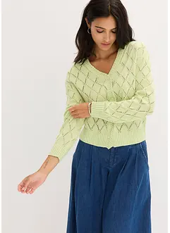 Pletený ažurový kabátek, bonprix