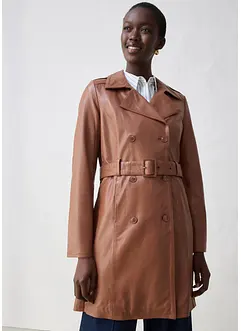 Kožený trenčkot z jehněčí kůže nappa, bonprix