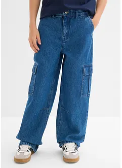 Cargo džíny Loose Fit, s nastavitelným pasem, Straight, bonprix