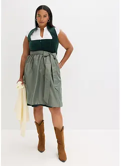 Kroj ve stylu dirndl se sametem, v délce midi (2dílná souprava), bonprix