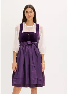 Kroj ve stylu dirndl se sametem, v délce midi (2dílná souprava), bonprix