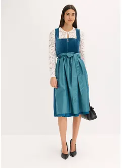Kroj ve stylu dirndl se sametem, v délce midi (2dílná souprava), bonprix