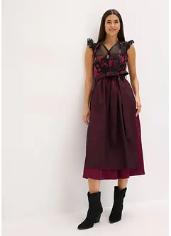 Kroj ve stylu dirndl se sametem, v délce midi (2dílná souprava), bonprix