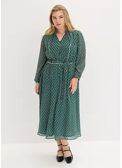 Šifonové šaty s kontrastními paspulkami, bonprix