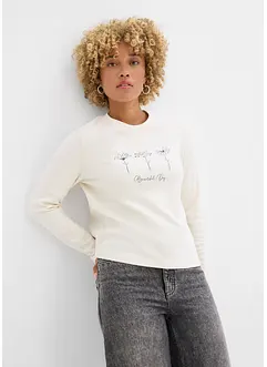 Triko s dlouhým rukávem, z čisté bavlny, bonprix