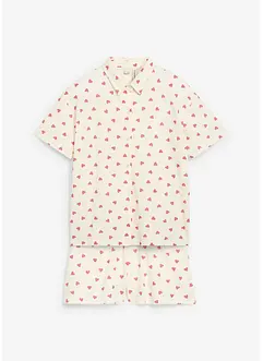 Krátké pyžamo z čisté organické bavlny, s knoflíkovou lištou (2dílná souprava), bonprix