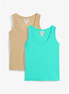 Žebrované tílko s organickou bavlnou (2 ks v balení), bonprix