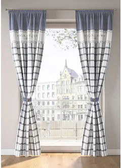 Kostkovaný závěs z organické bavlny (1 ks), bonprix