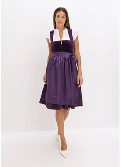 Kroj ve stylu dirndl se sametem, v délce midi (2dílná souprava), bonprix