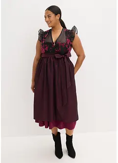Kroj ve stylu dirndl se sametem, v délce midi (2dílná souprava), bonprix