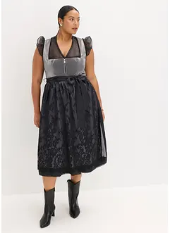 Kroj ve stylu dirndl s lesklým živůtkem (2dílná souprava), bonprix