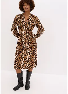 Midi šaty ze splývavého saténu, bonprix