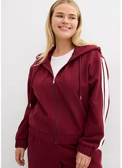 Mikina na zapínání, se sportovními proužky, bonprix