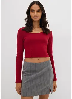 Krátké žebrované triko, bonprix