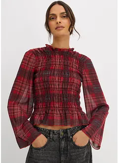 Halenkové triko s nařasenou vsadkou, bonprix