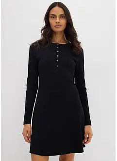 Žebrované šaty z elastické bavlněné směsi, bonprix