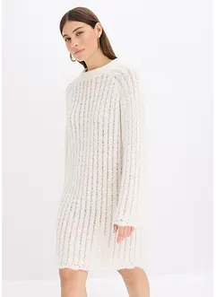 Pletené minišaty se saténovou mašlí a pajetkami, bonprix