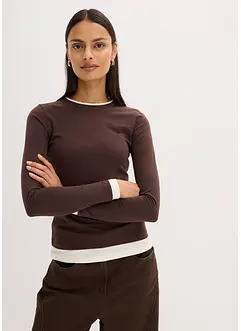 Tričko s dlouhým rukávem, z bavlněné směsi, bonprix