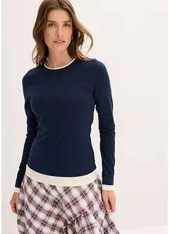 Tričko s dlouhým rukávem, z bavlněné směsi, bonprix